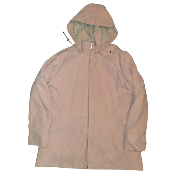 London Fog size XL pink hooded heavy coat that transitions into lighter jacket - Picture 1 of 10
